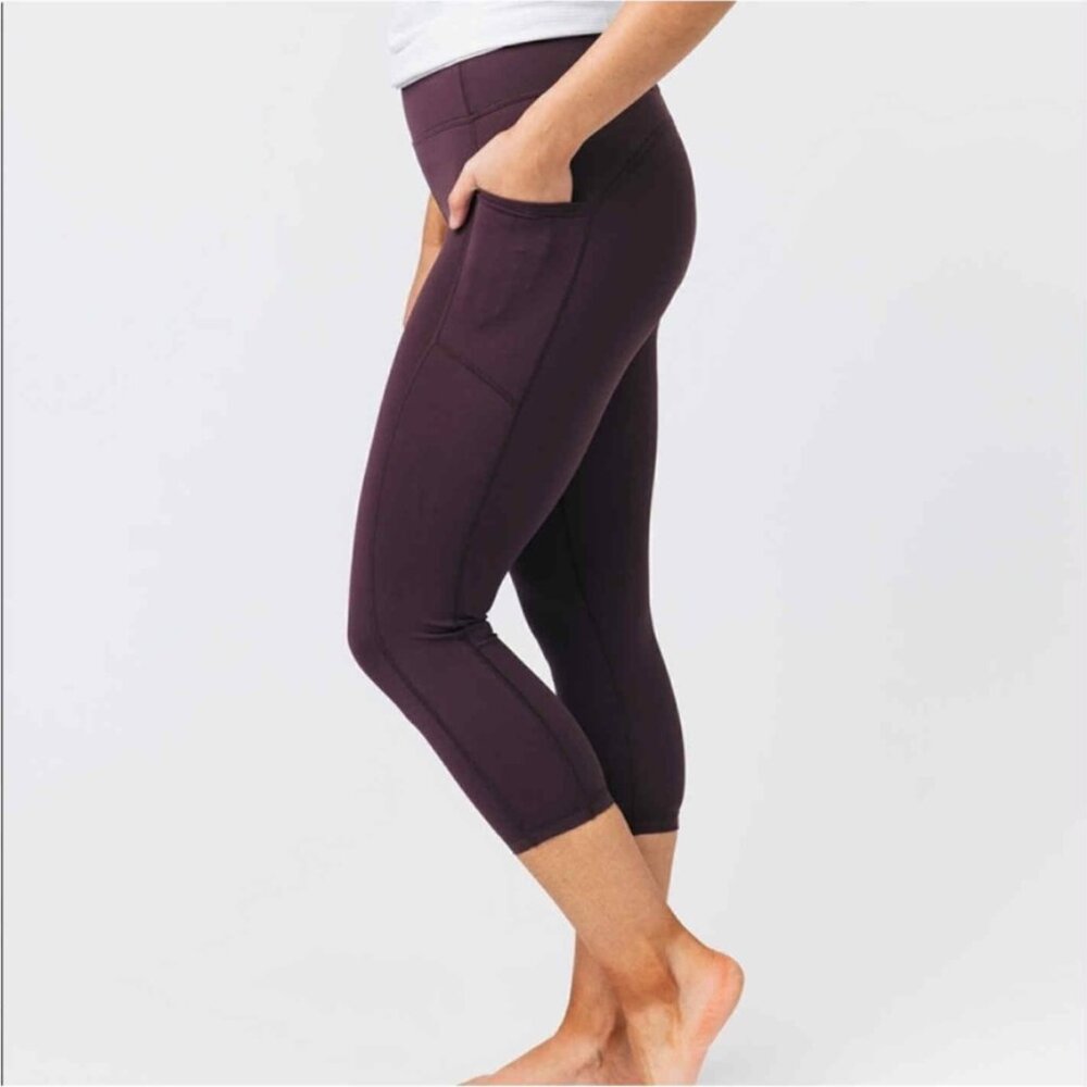 Zyia‎ Active High Rise Crop Leggings 14-16 XXL Purple Plum